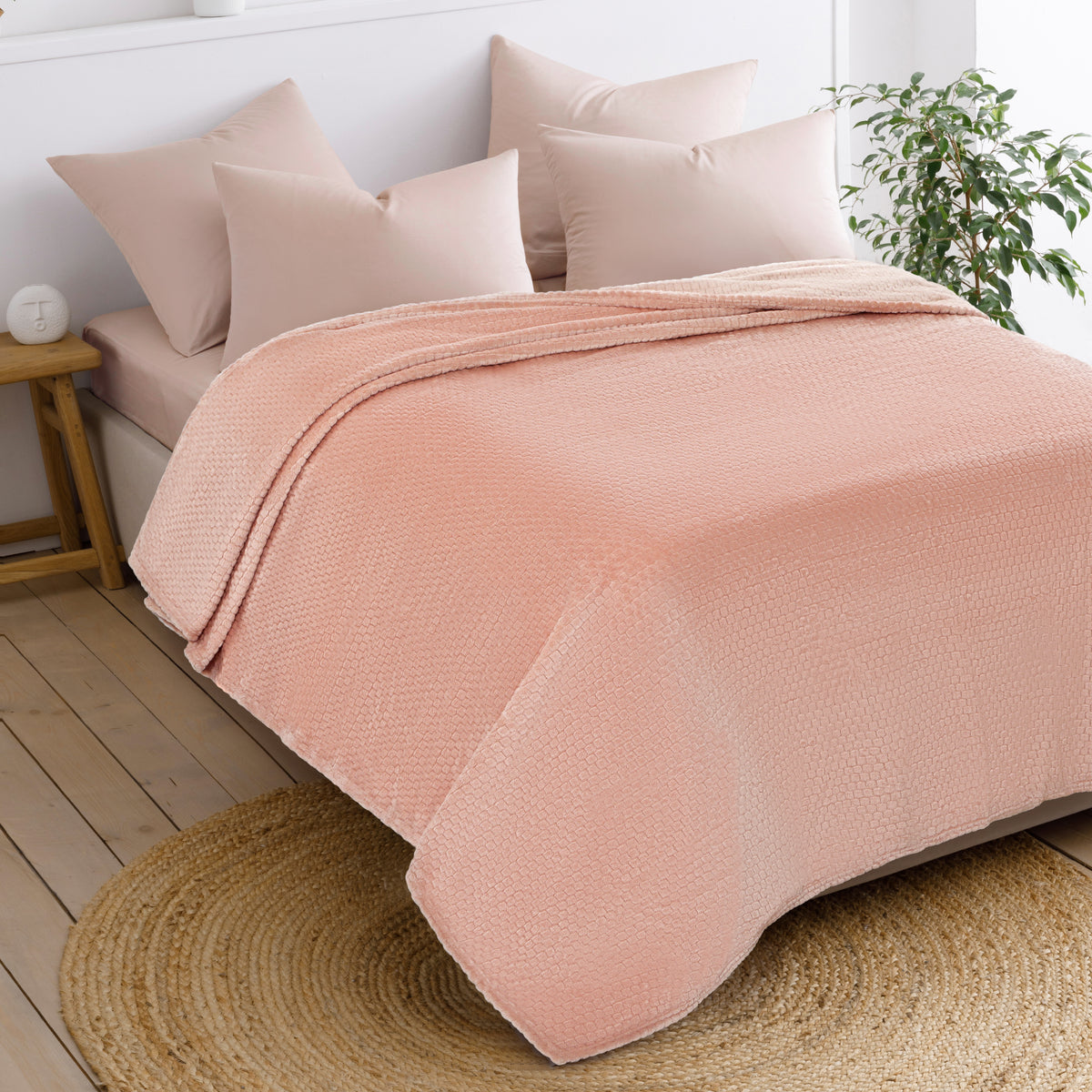 Elodie Flannel Blanket Pink