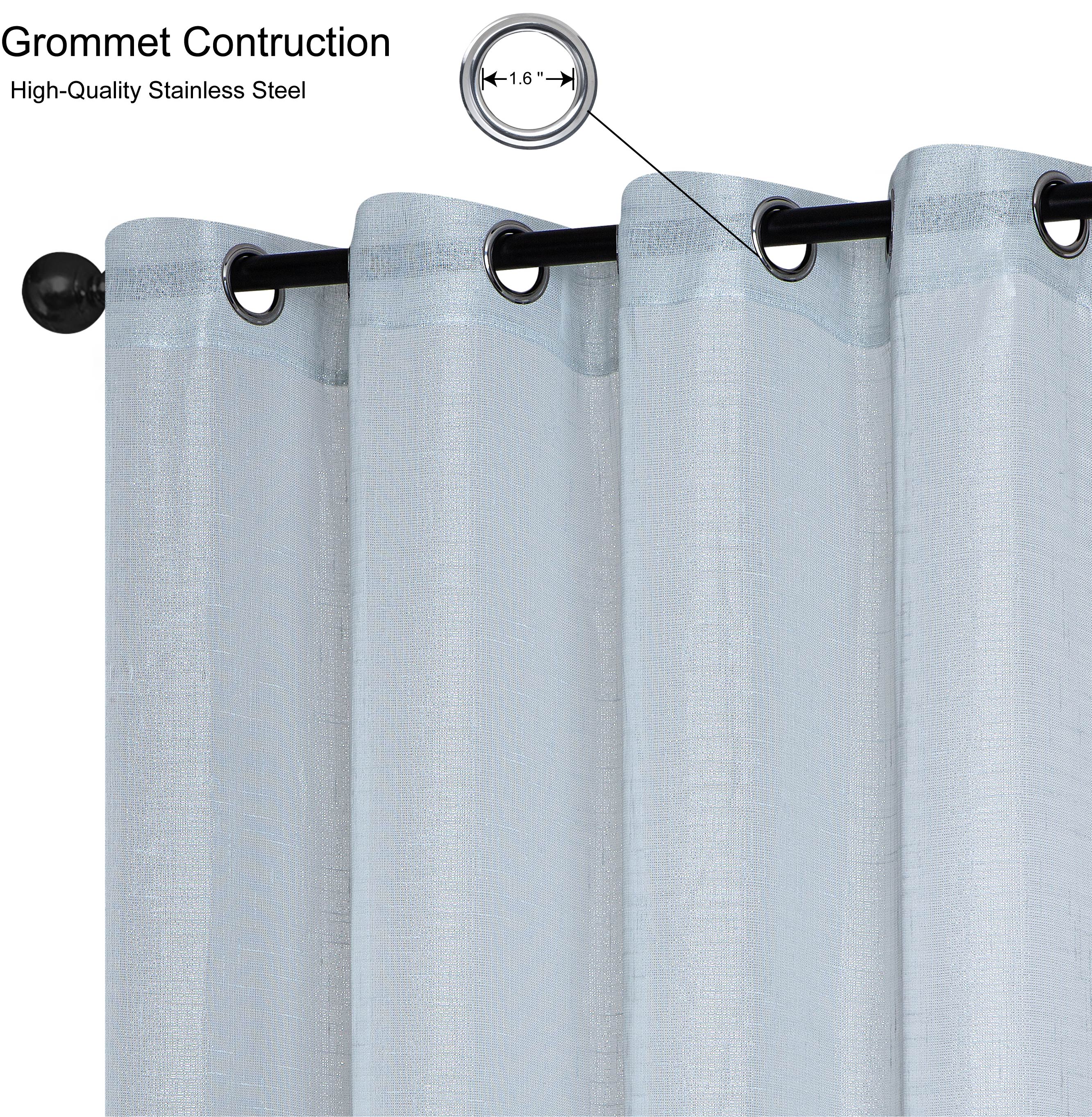 Alysin Gray Shiny Sheer Curtain