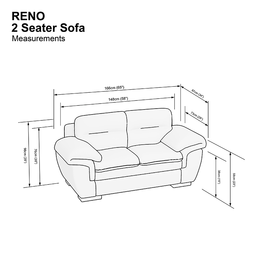 MORE RENO OPTIONS Reno 2 Seater Sofa Reno 2 Seater Sofa Mandaue Foam