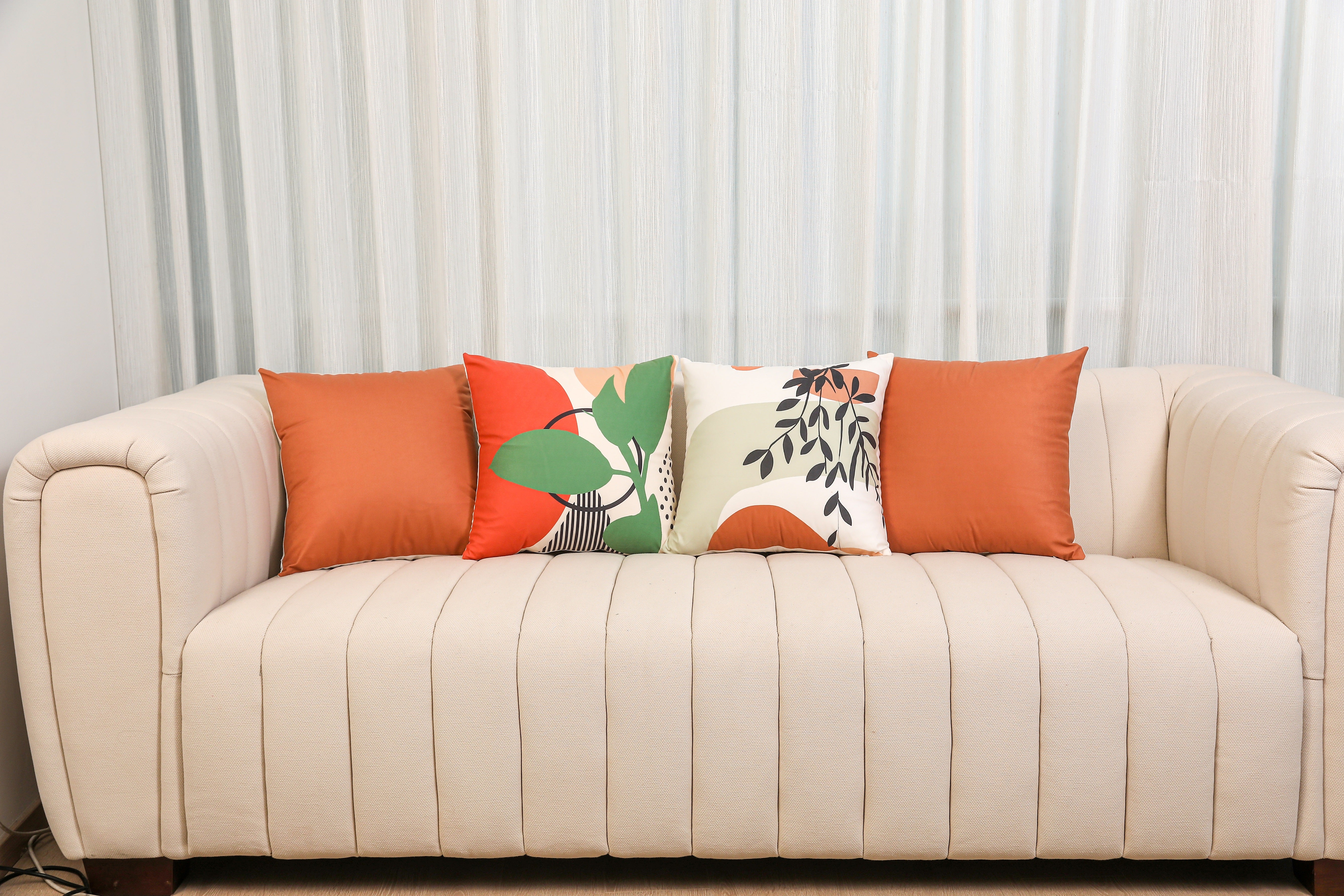 Lumi Sunrise Leaves Throw Pillowcases Set of 4