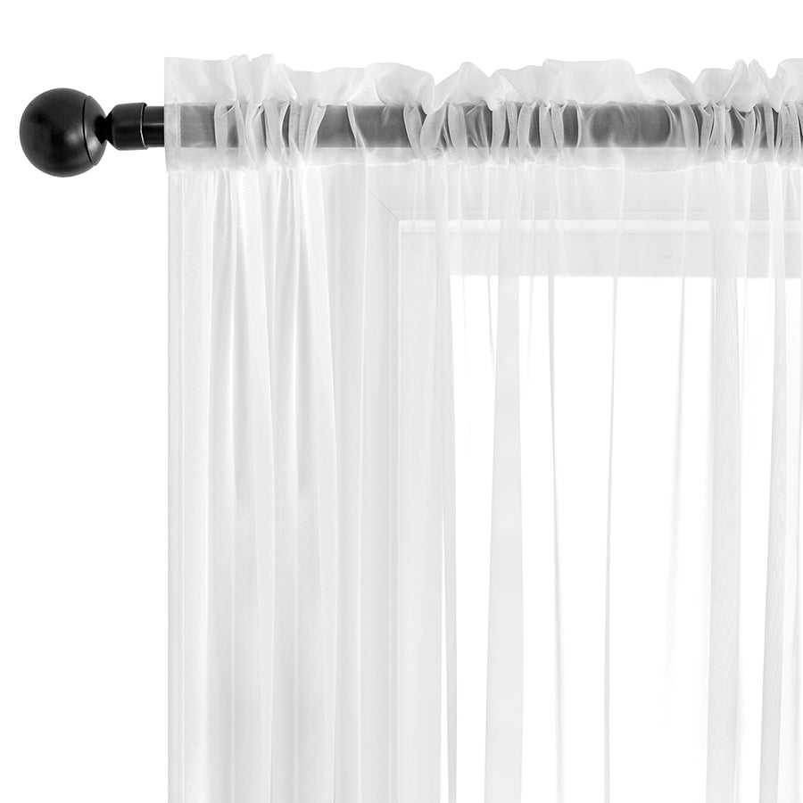 Sol White Sheer Set of 2 Curtains