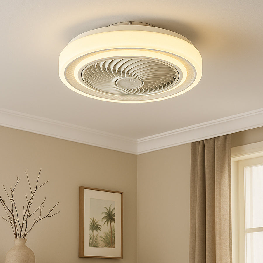 Miro Flushmount Ceiling Fan w/ Tricolor