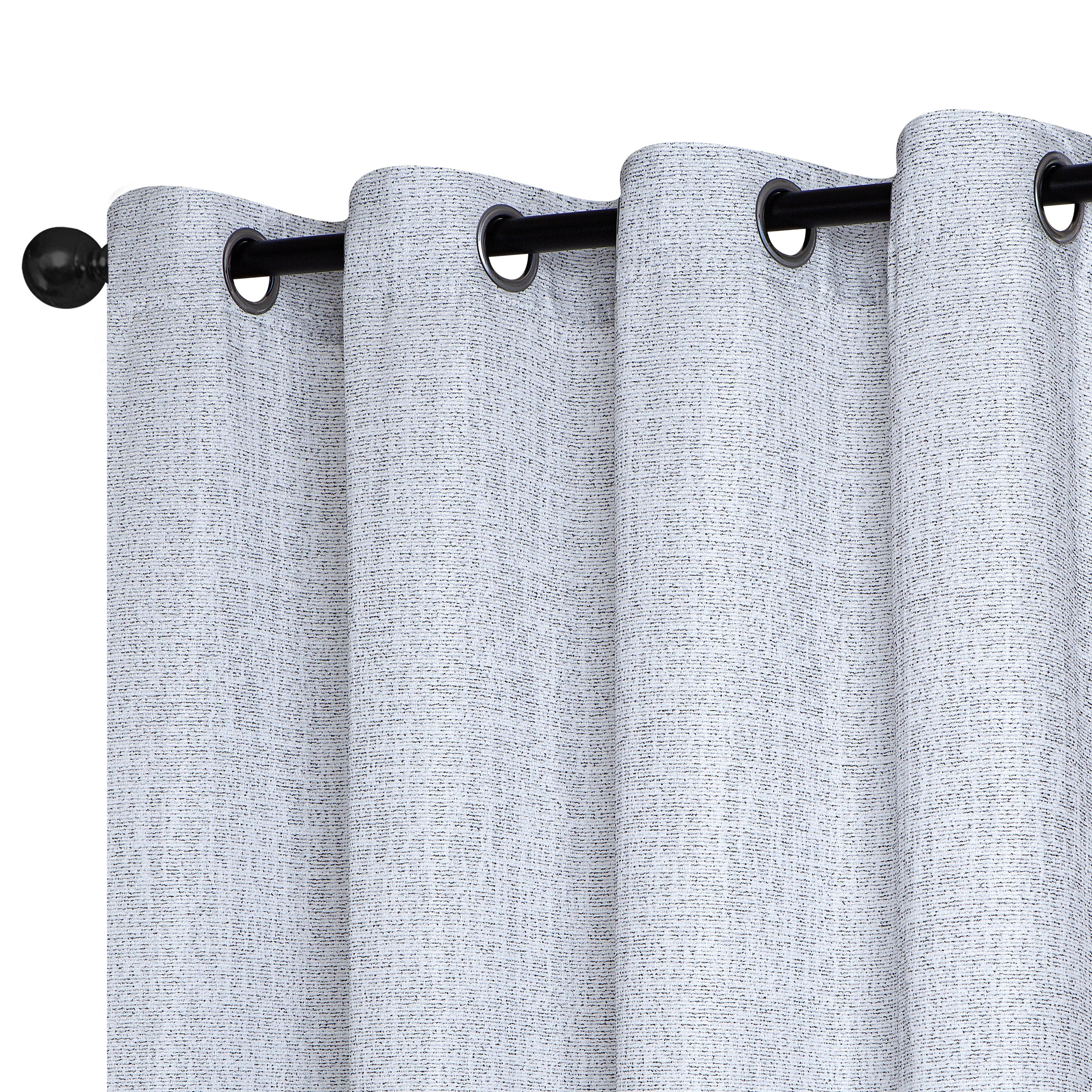 Avil Gray Faux Linen Curtain