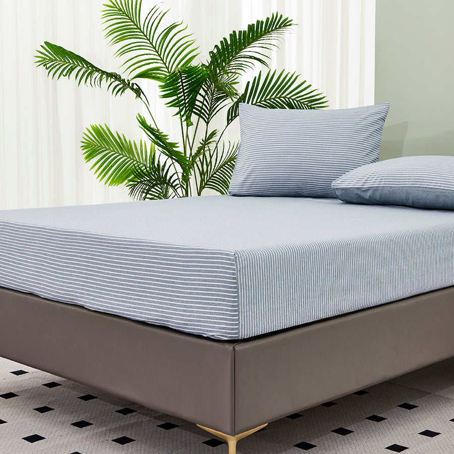 Reversible Stripe Stardew 4pc Flat Sheet Set