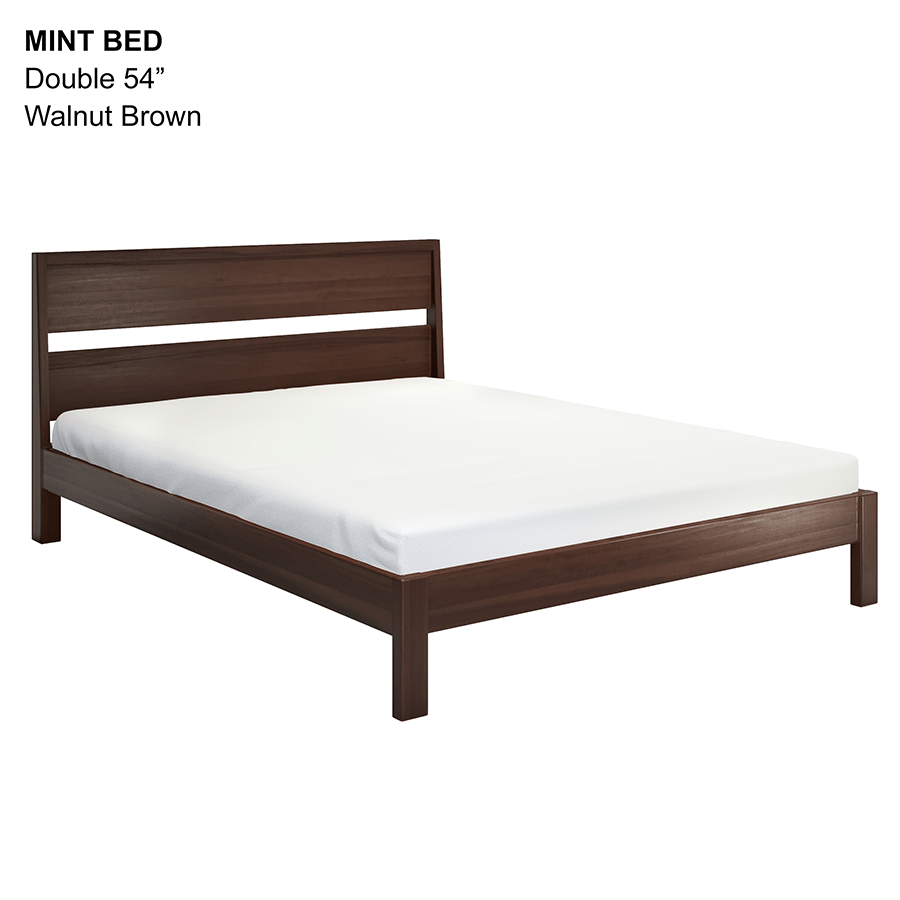 MORE MINT OPTIONS Mint 54x75" Bed Mint 54x75" Bed Walnut Brown Mandaue Foam