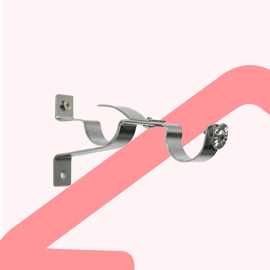 Shiny Silver Double Bracket 28 mm Per Pc
