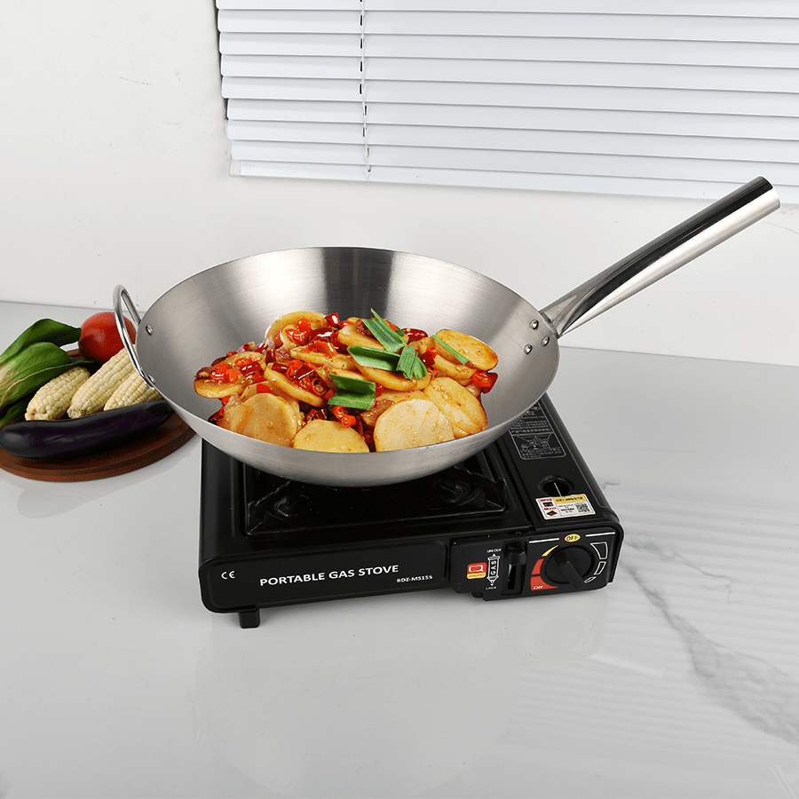 34 cm Diameter Stainless Steel Wok with Handle Stainless Steel Wok with Handle Mandaue Foam