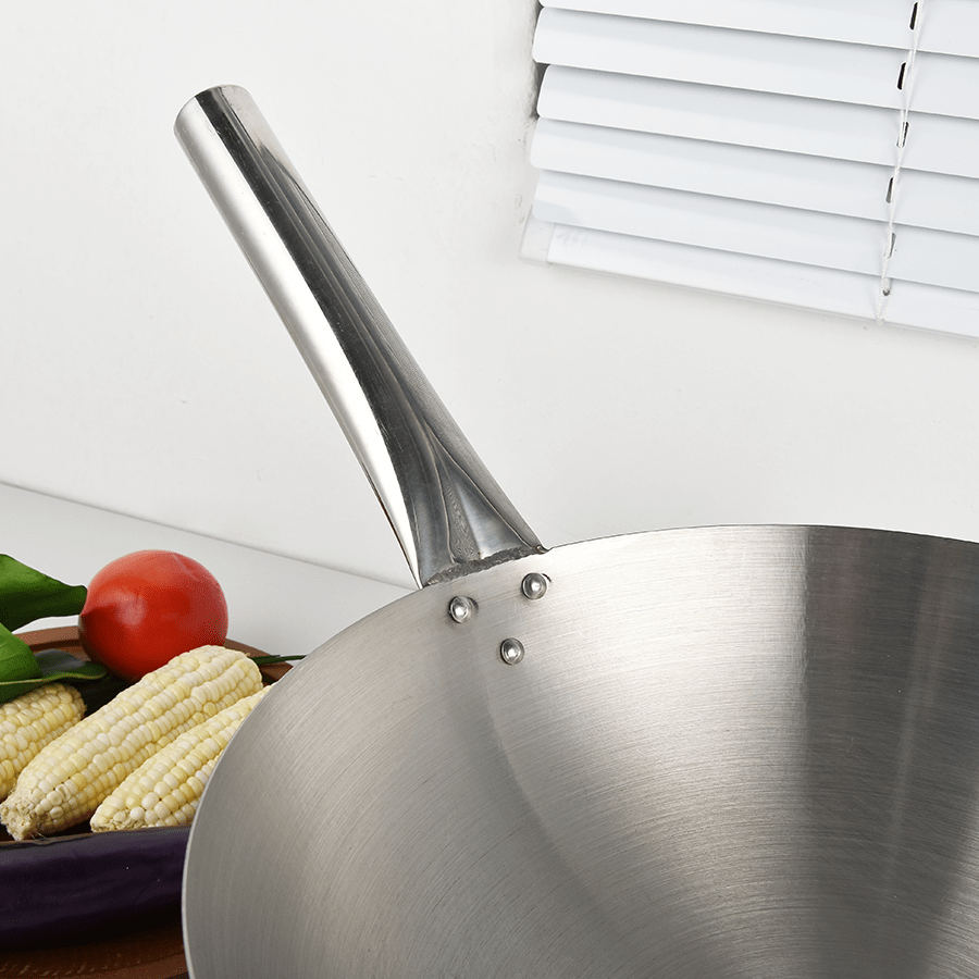 34 cm Diameter Stainless Steel Wok with Handle Stainless Steel Wok with Handle Mandaue Foam