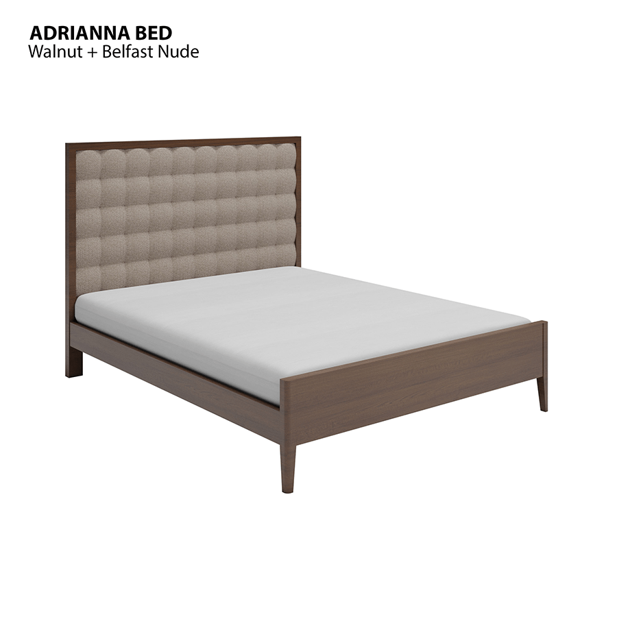 MORE ADRIANNA OPTIONS Adrianna 60x75" Bed - Walnut Brown Adrianna 60x75" Bed - Walnut Brown Fabric Belfast Nude Mandaue Foam