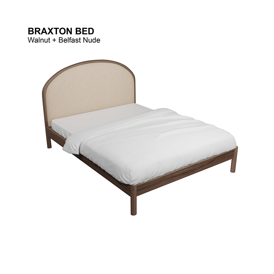 MORE BRAXTON OPTIONS Braxton Bed 60x75" - Walnut Brown Braxton Bed 60x75" - Walnut Brown Fabric Belfast Nude Mandaue Foam
