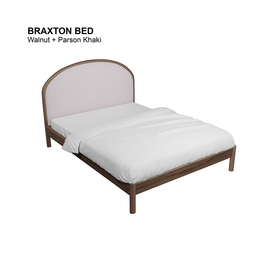 MORE BRAXTON OPTIONS Braxton Bed 60x75" - Walnut Brown Braxton Bed 60x75" - Walnut Brown Fabric Parson Khaki Mandaue Foam