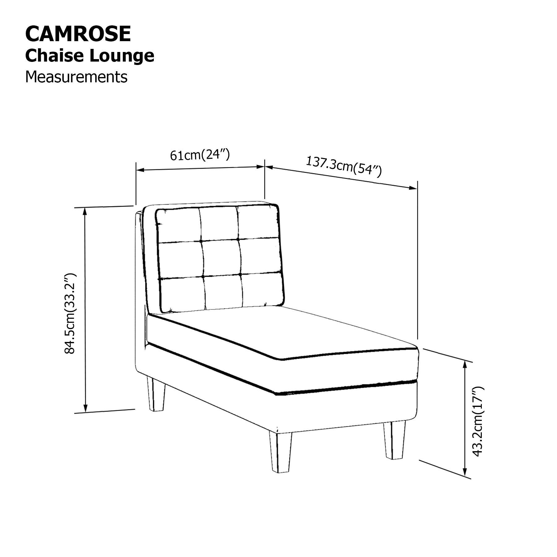 Camrose Chaise Lounge Sofa