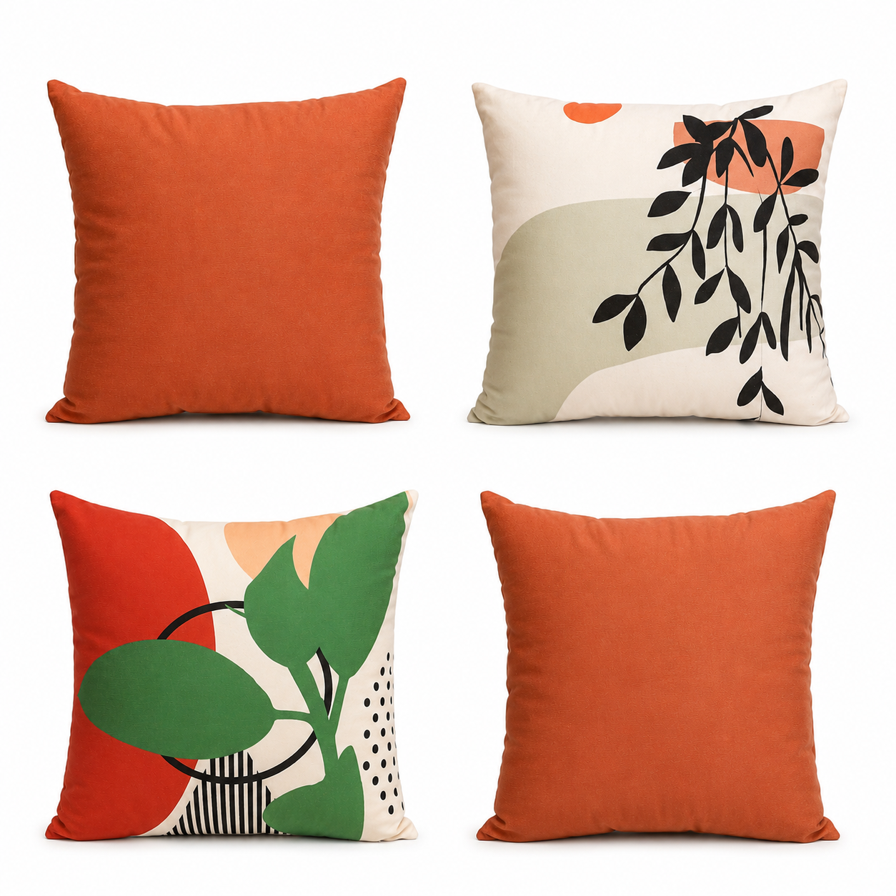 Lumi Sunrise Leaves Throw Pillowcases Set of 4