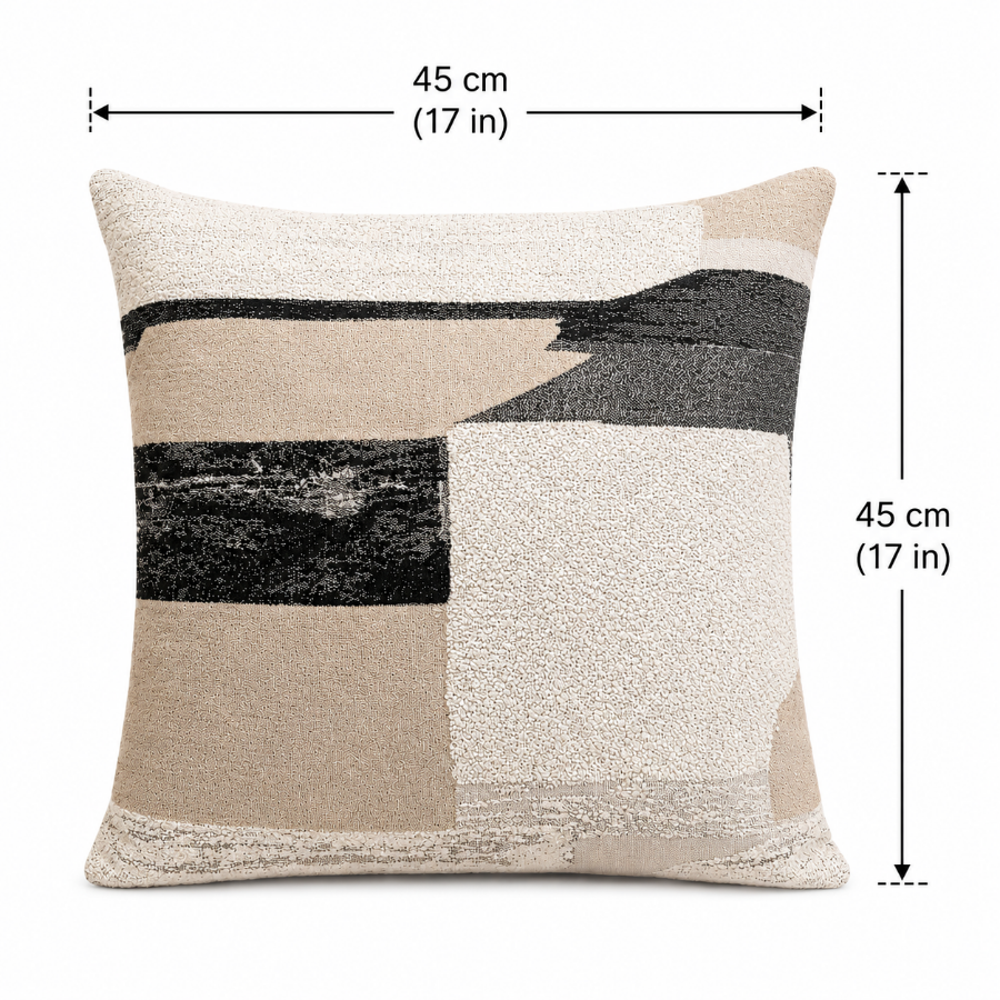 Mari Jacquard Patch Form Throw Pillowcase