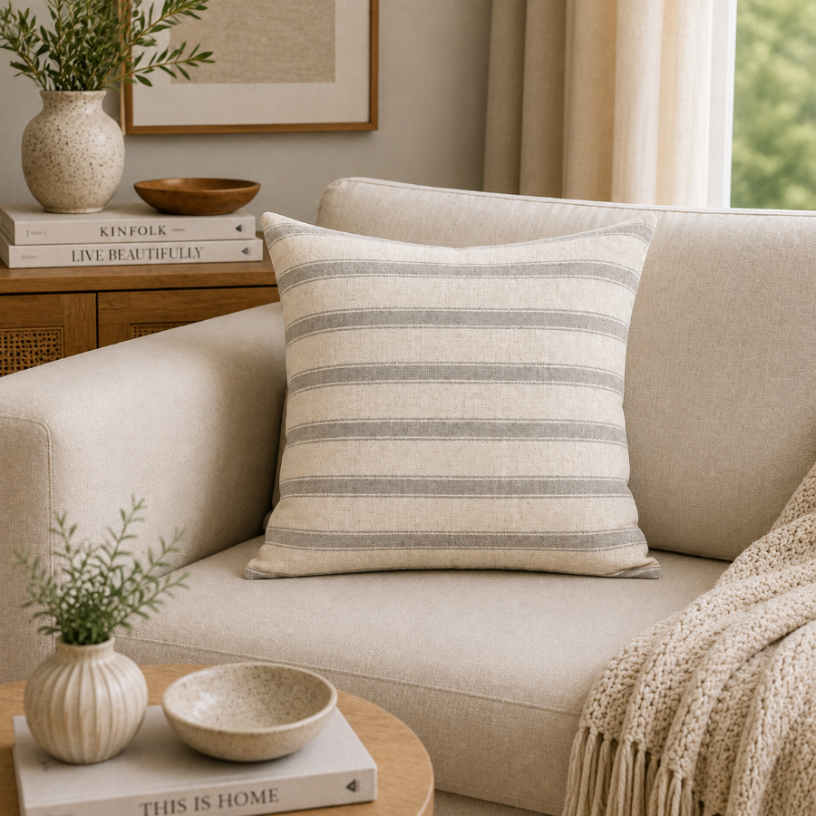 Maly Stripes Jacquard Throw Pillowcase