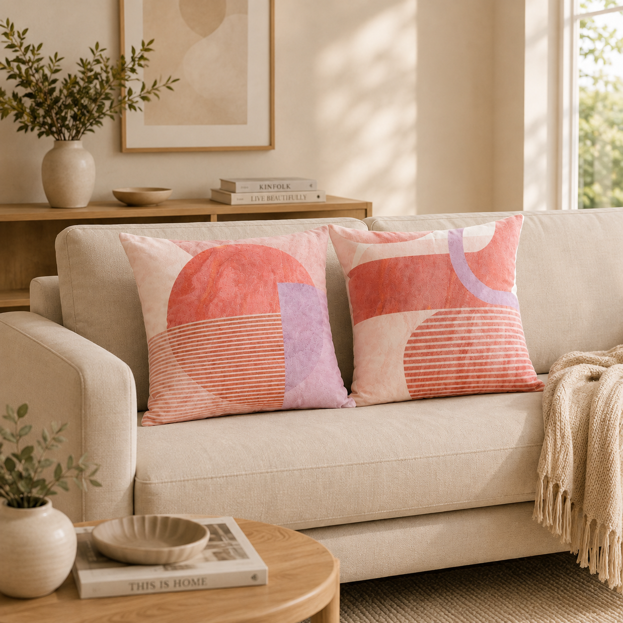 Lumi Soft Circles Throw Pillowcases Set of 2