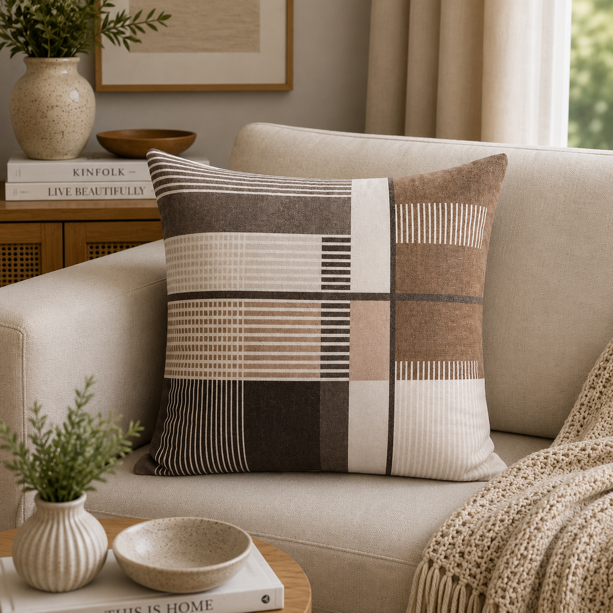 Lumi Urban Grid Throw Pillowcase