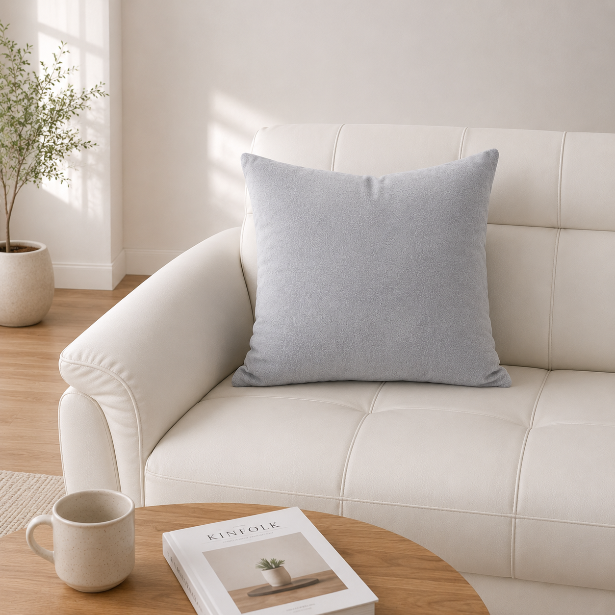 Safi Faux Sheep Slate Gray Throw Pillowcase