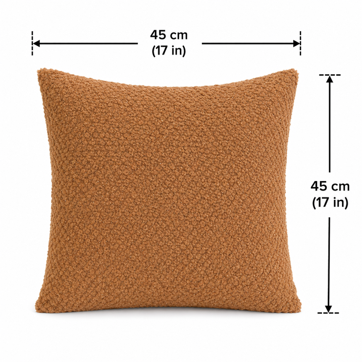 Sia Teddy Fur Camel Brown Throw Pillowcase