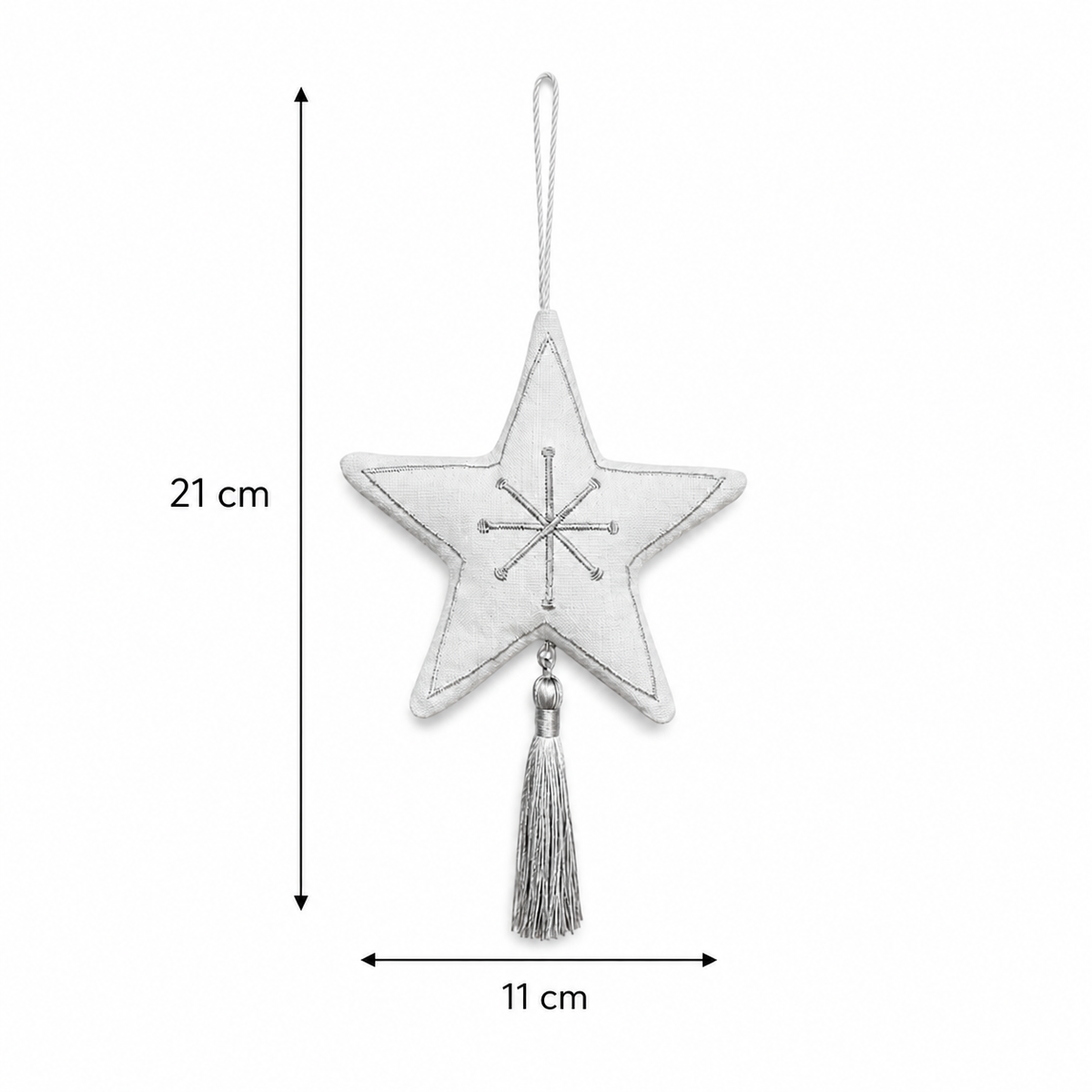 White Velvet Star with Tassel