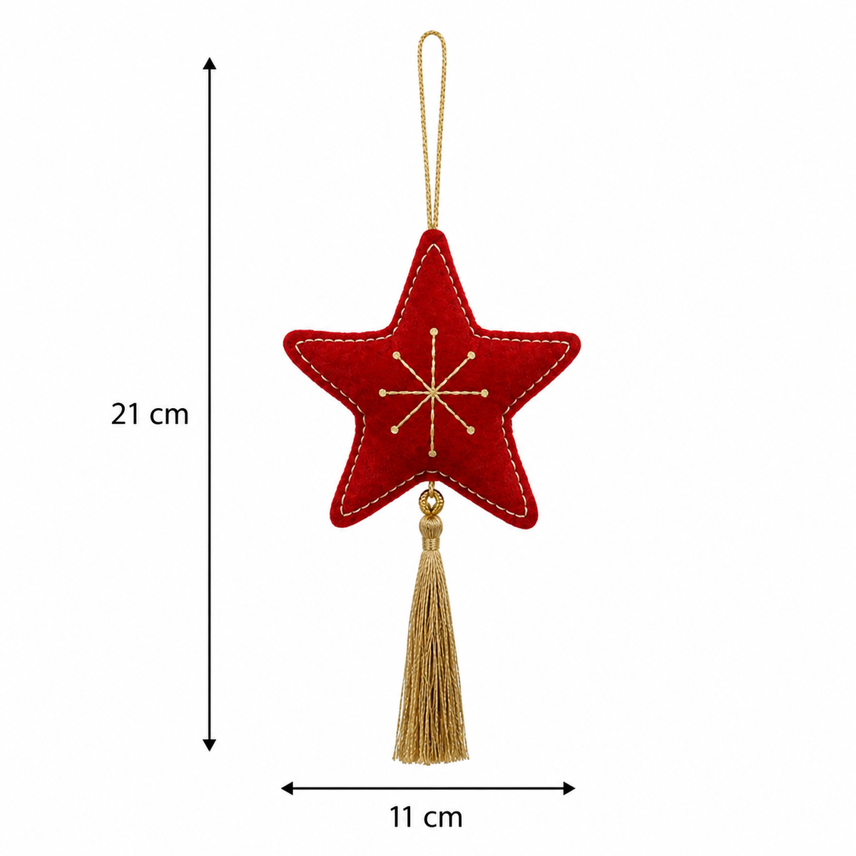 Red Velvet Star with Tassel