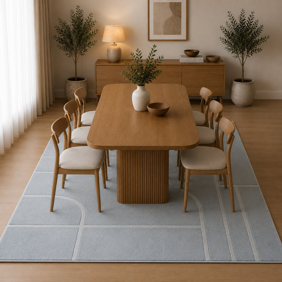 Ane Silver High-Low Embosed Rug