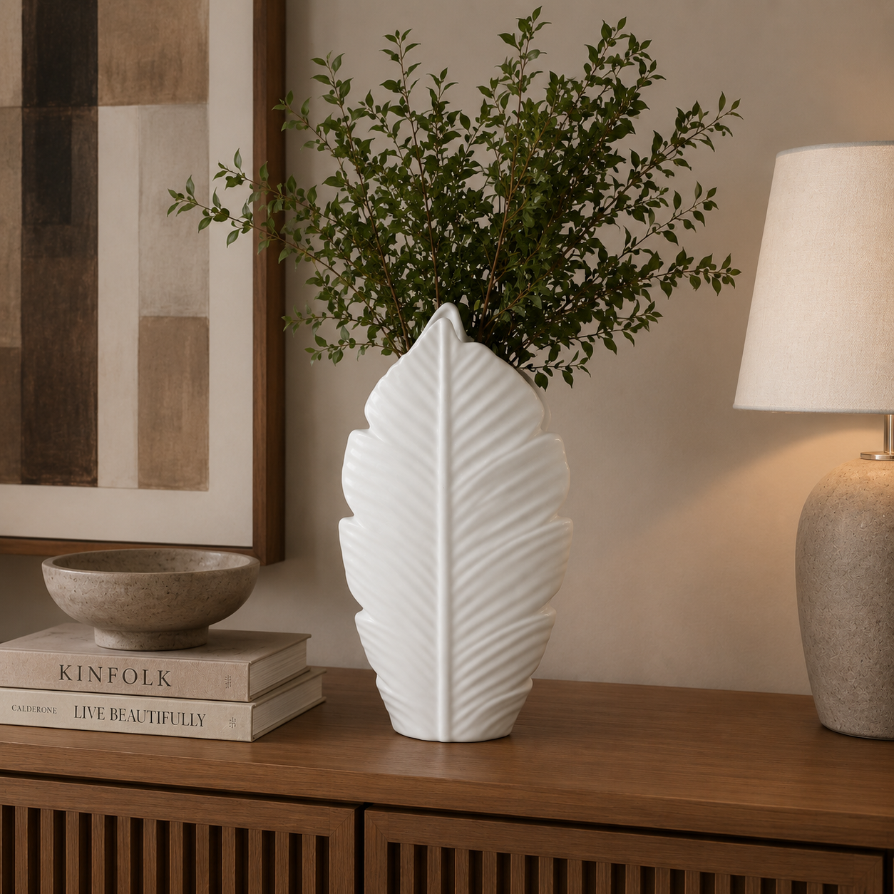 Verdant Leaf Vase