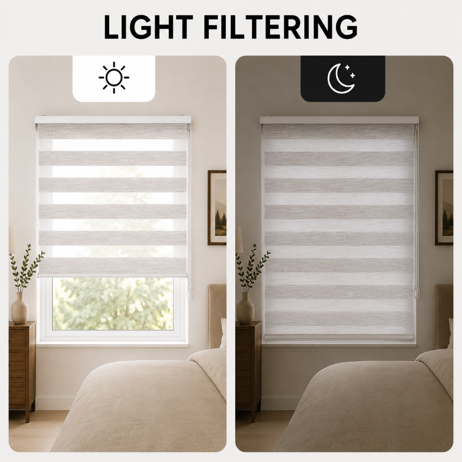 Warm Almond Basic Zebra Blinds