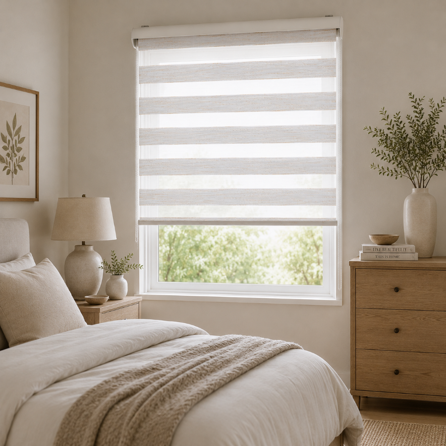 Warm Almond Basic Zebra Blinds