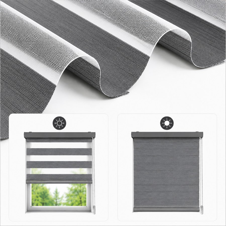 Pale Gray Blackout Zebra Blinds