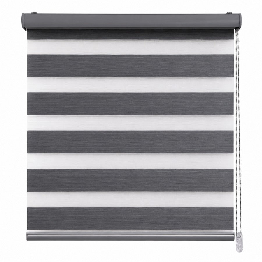 Pale Gray Blackout Zebra Blinds