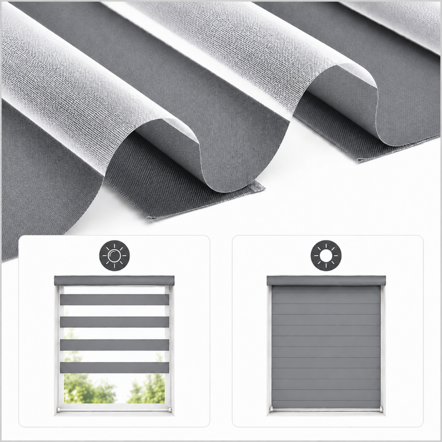 Ice Gray Basic Zebra Blinds