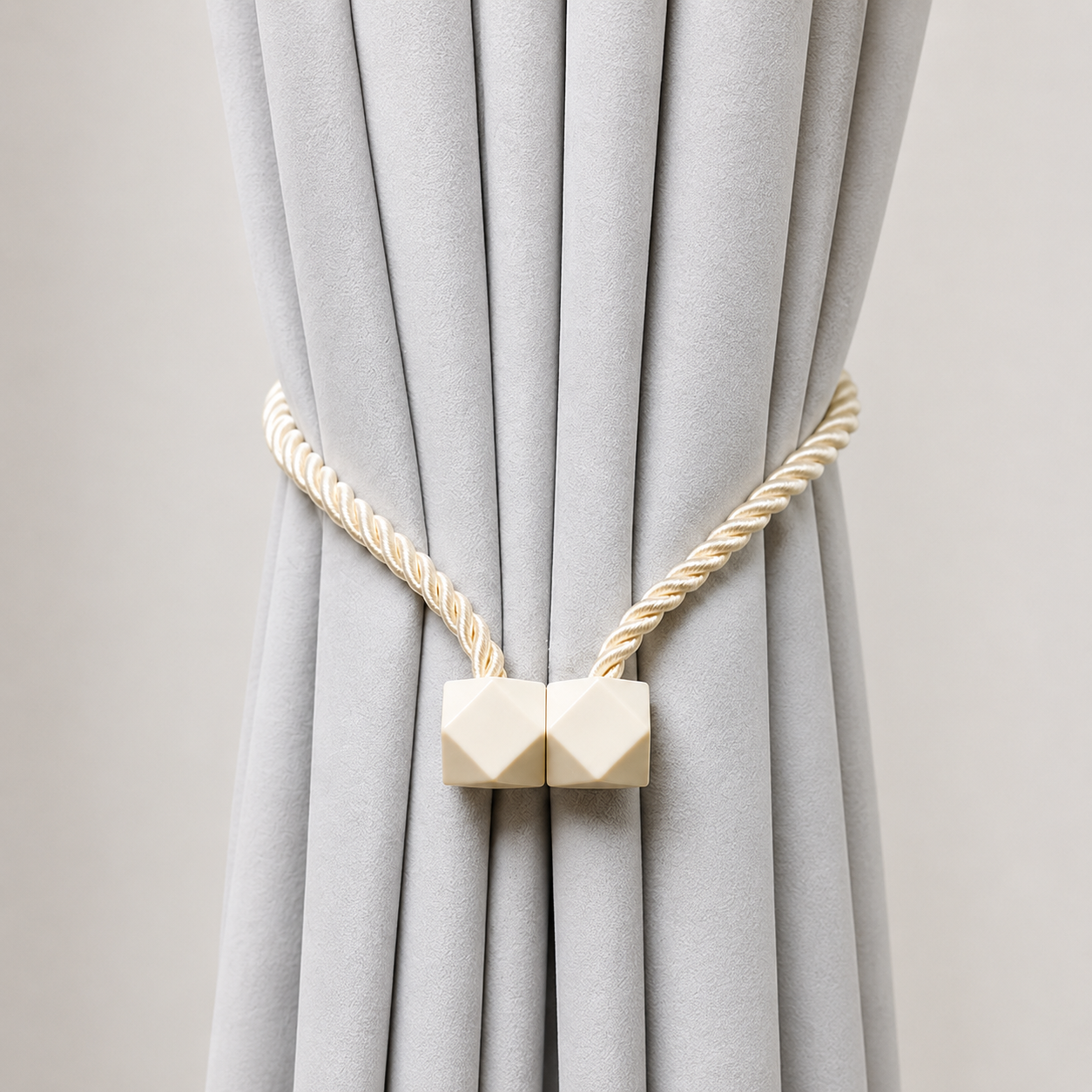 Sabine Beige Magnetic Tieback Pair
