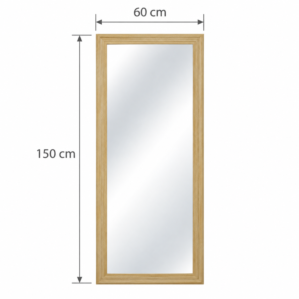 Jea Natural Maple Framed Mirror 60x150cm