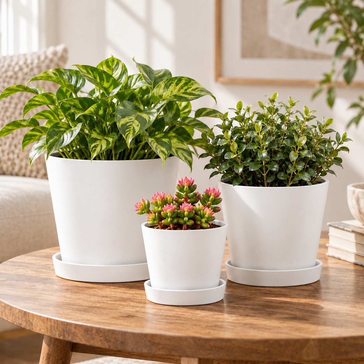 Fria Plastic White Pot