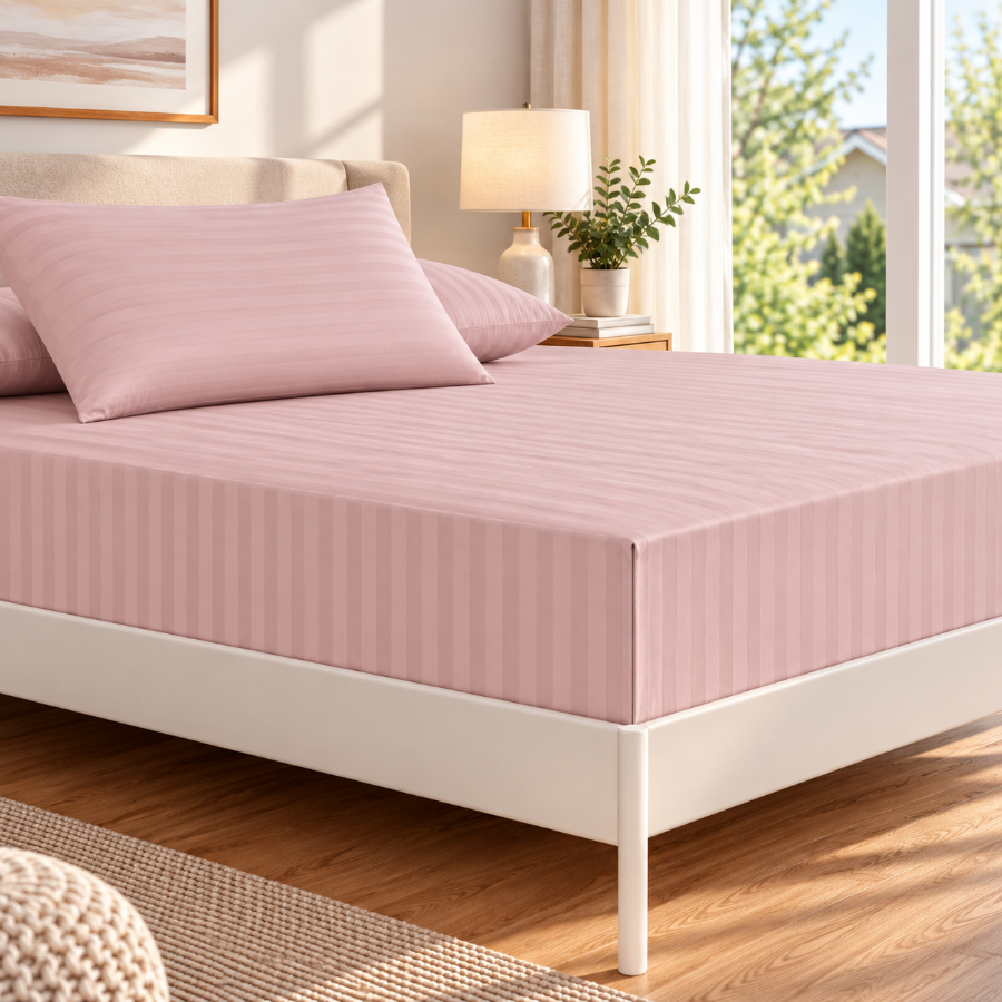 Basic Rose Dust Plain 3pc Sheet Set