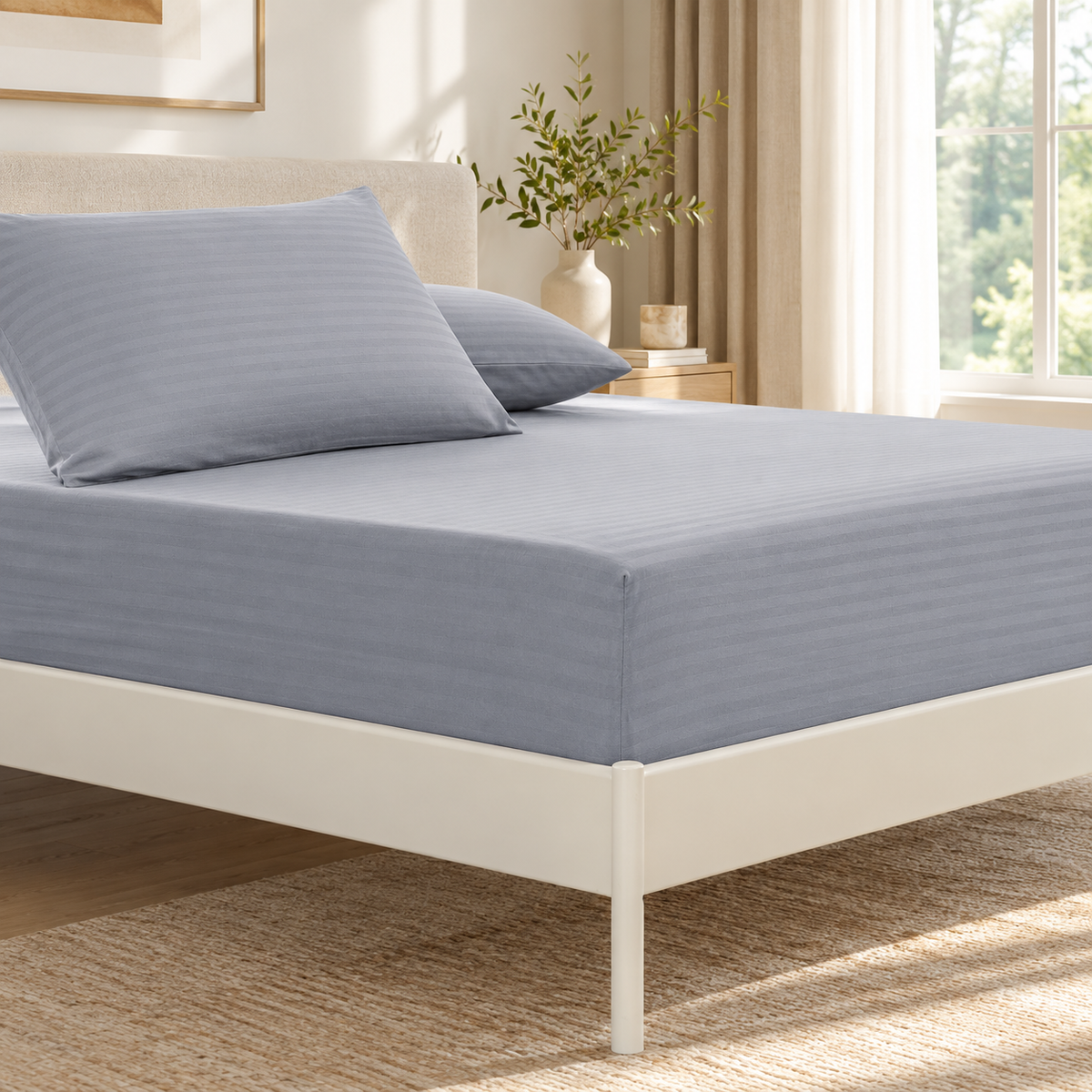 Basic Gray Plain 3pc Sheet Set