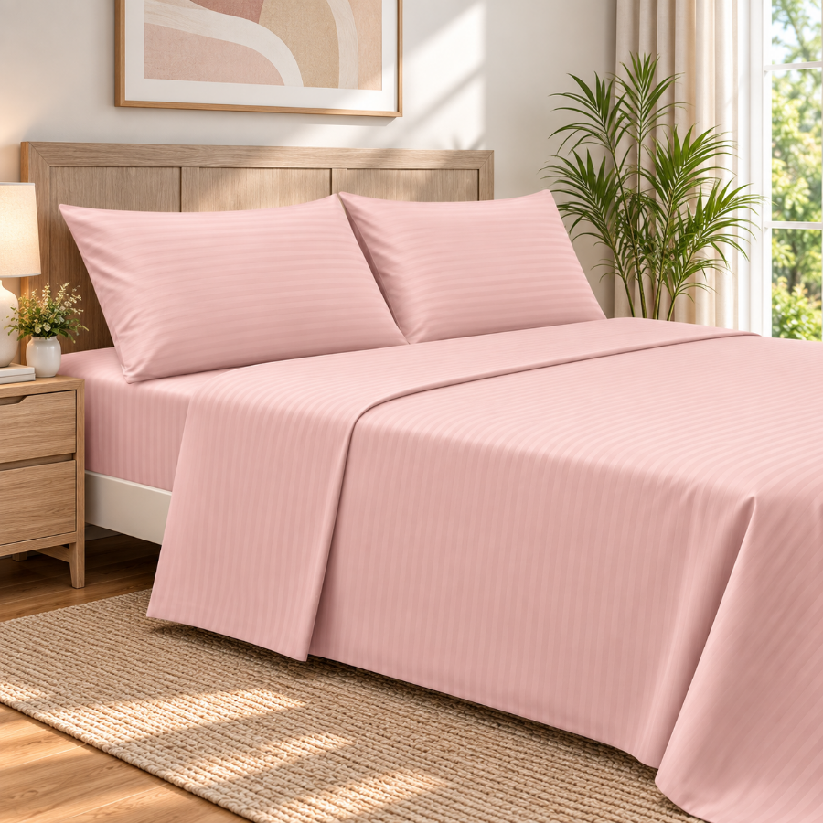 Basic Rose Dust Plain 4pc Sheet Set