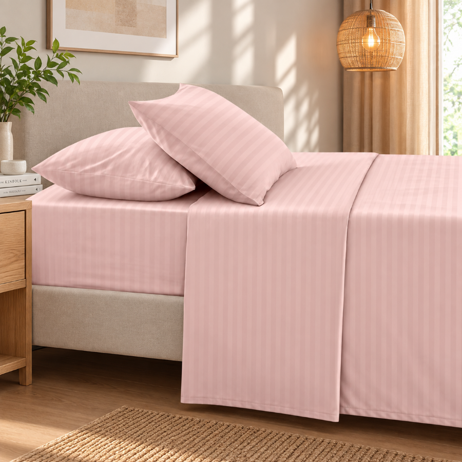 Basic Rose Dust Plain 4pc Sheet Set