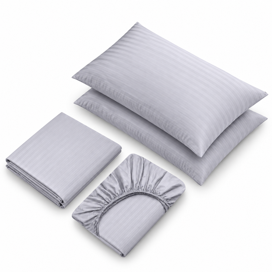 Basic Gray Plain 4pc Sheet Set