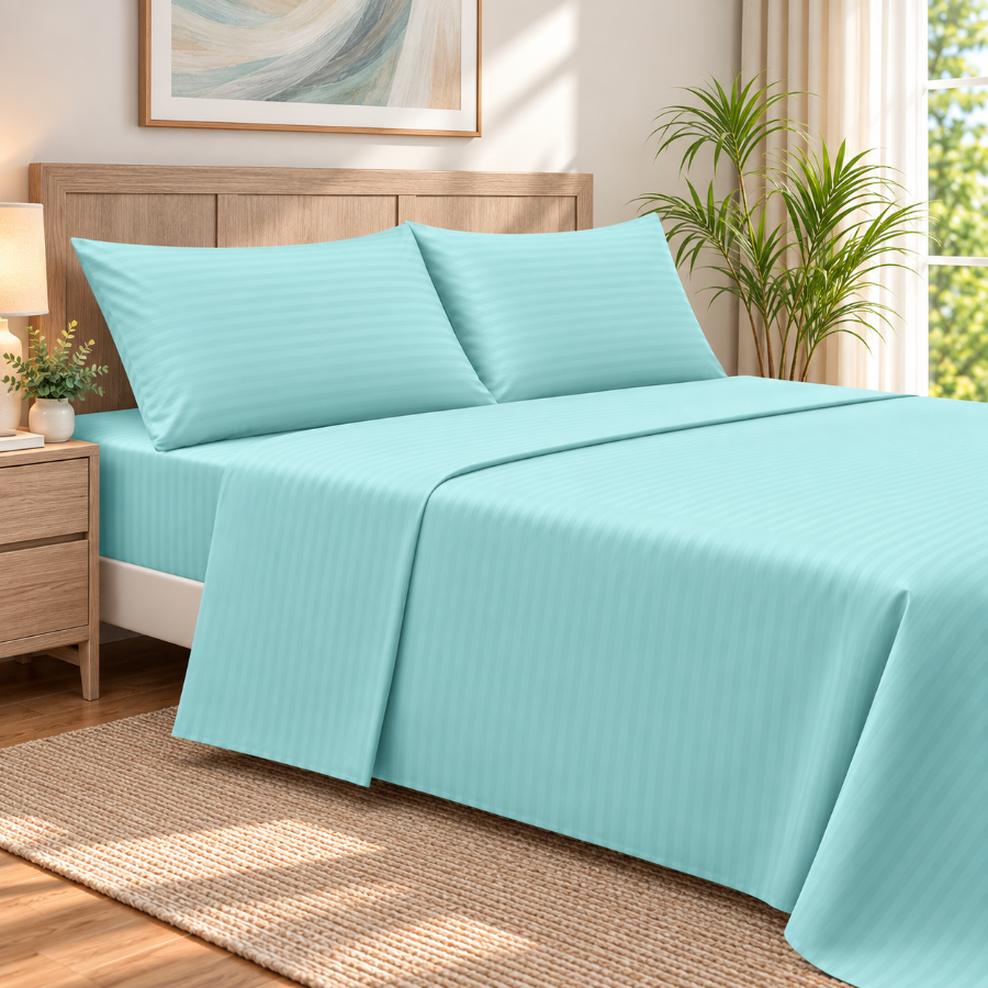 Basic Duck Egg Plain 4pc Sheet Set