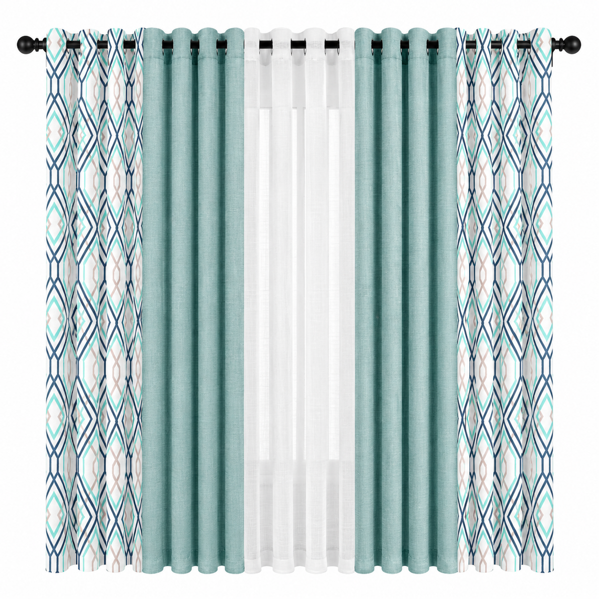 Brant Plain Set of 5 Curtains