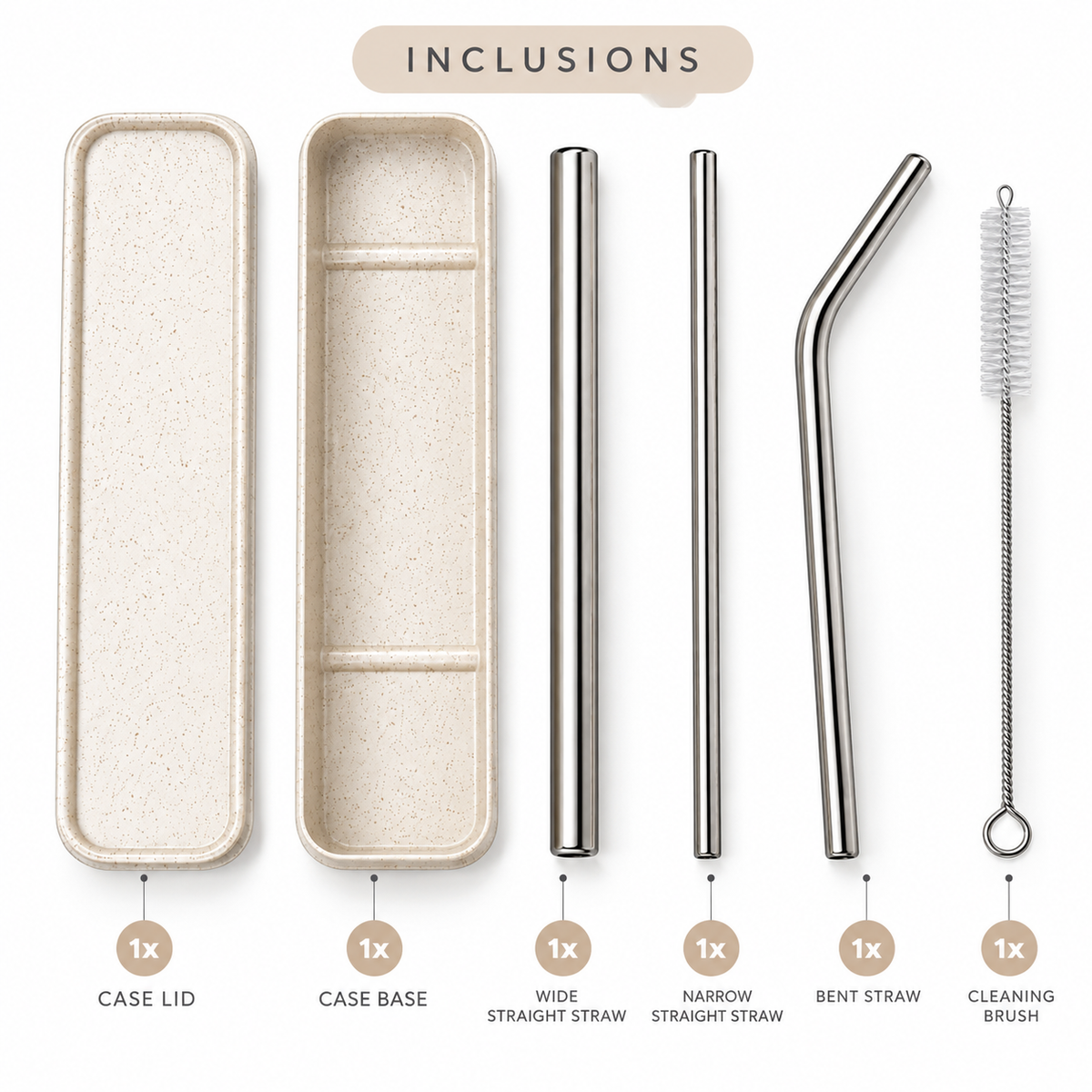 Reusable Stainless Steel Straws with Travel Case