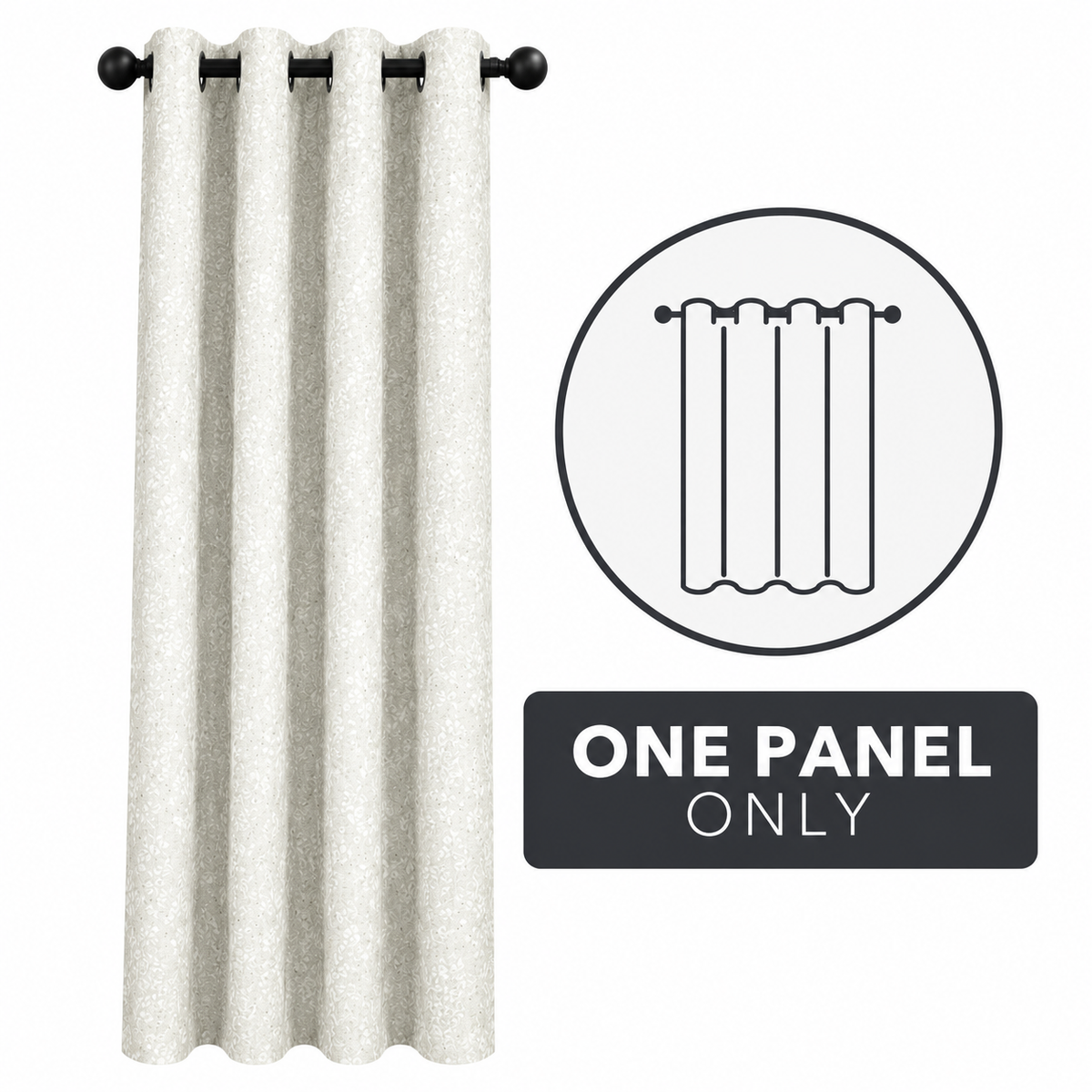 Blasi Cream Crinkle Curtain