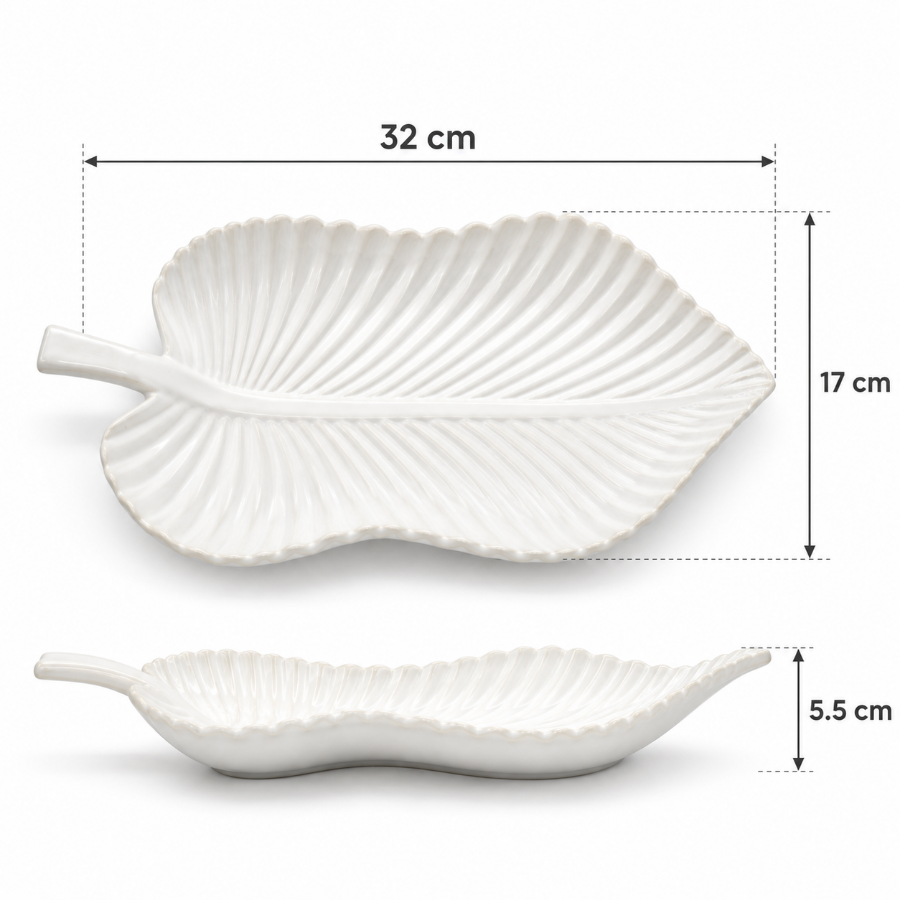 Tropical Leaf Ceramic Decor Plate