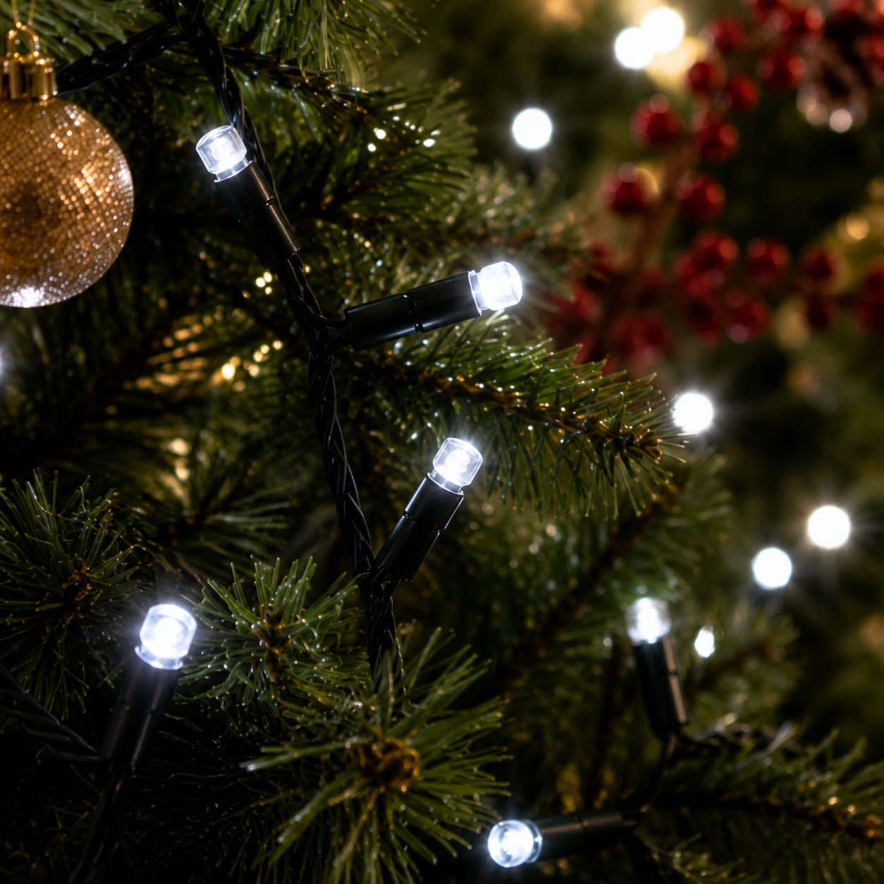 Christmas Lights 100LED Steady Coolwhite