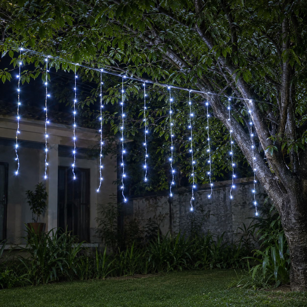 Christmas Curtain Lights 200LED Coolwhite with Flash