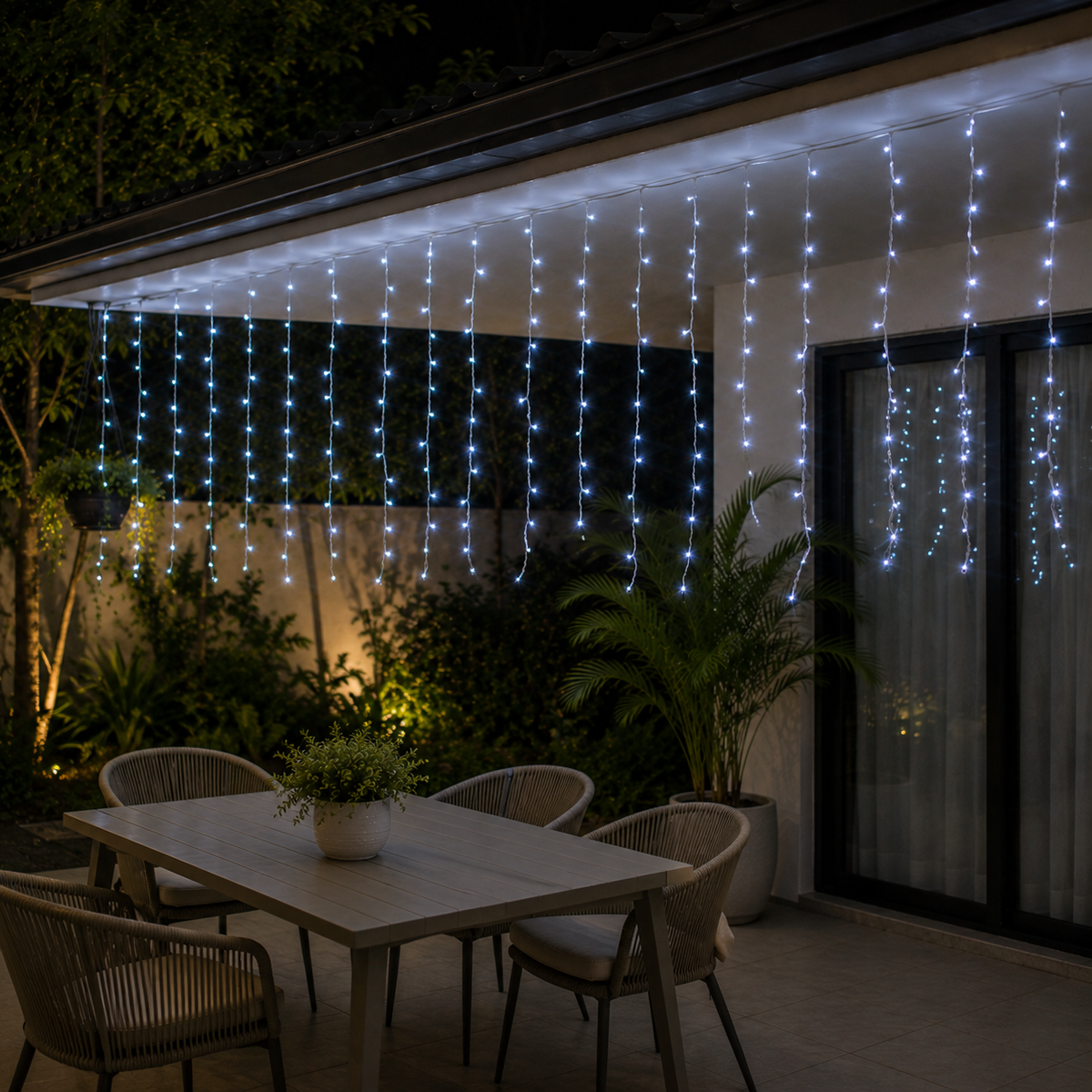 Christmas Curtain Lights 200LED Coolwhite with Flash