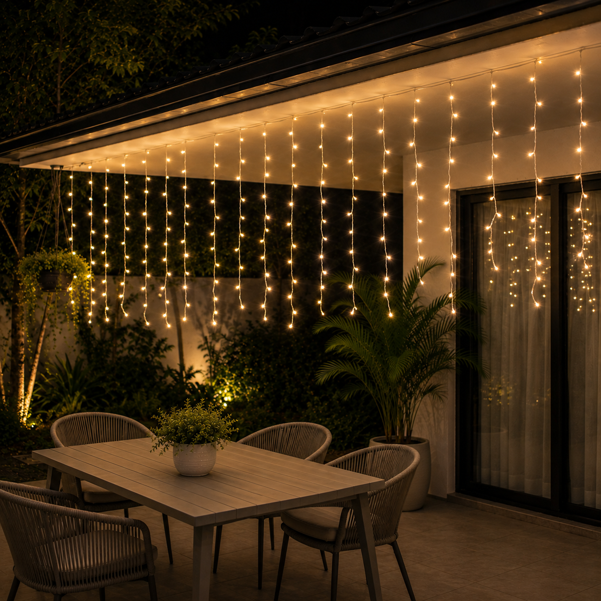 Christmas Curtain Lights 200LED Warmwhite with Flash
