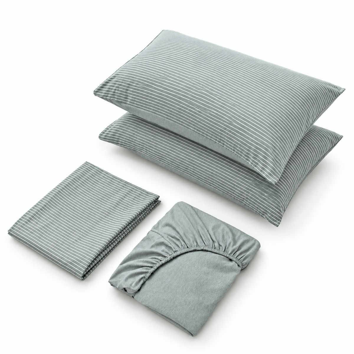 Reversible Stripe Stardew 4pc Flat Sheet Set